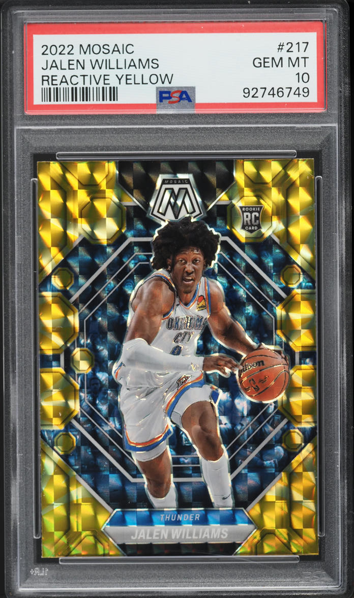 2022 Panini Mosaic Reactive Yellow Jalen Williams ROOKIE #217 PSA 10 GEM MINT