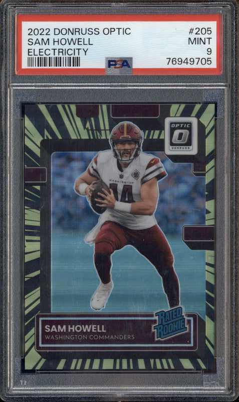 2022 Panini Donruss Optic Electricity #205 Sam Howell RC /65 PSA 9