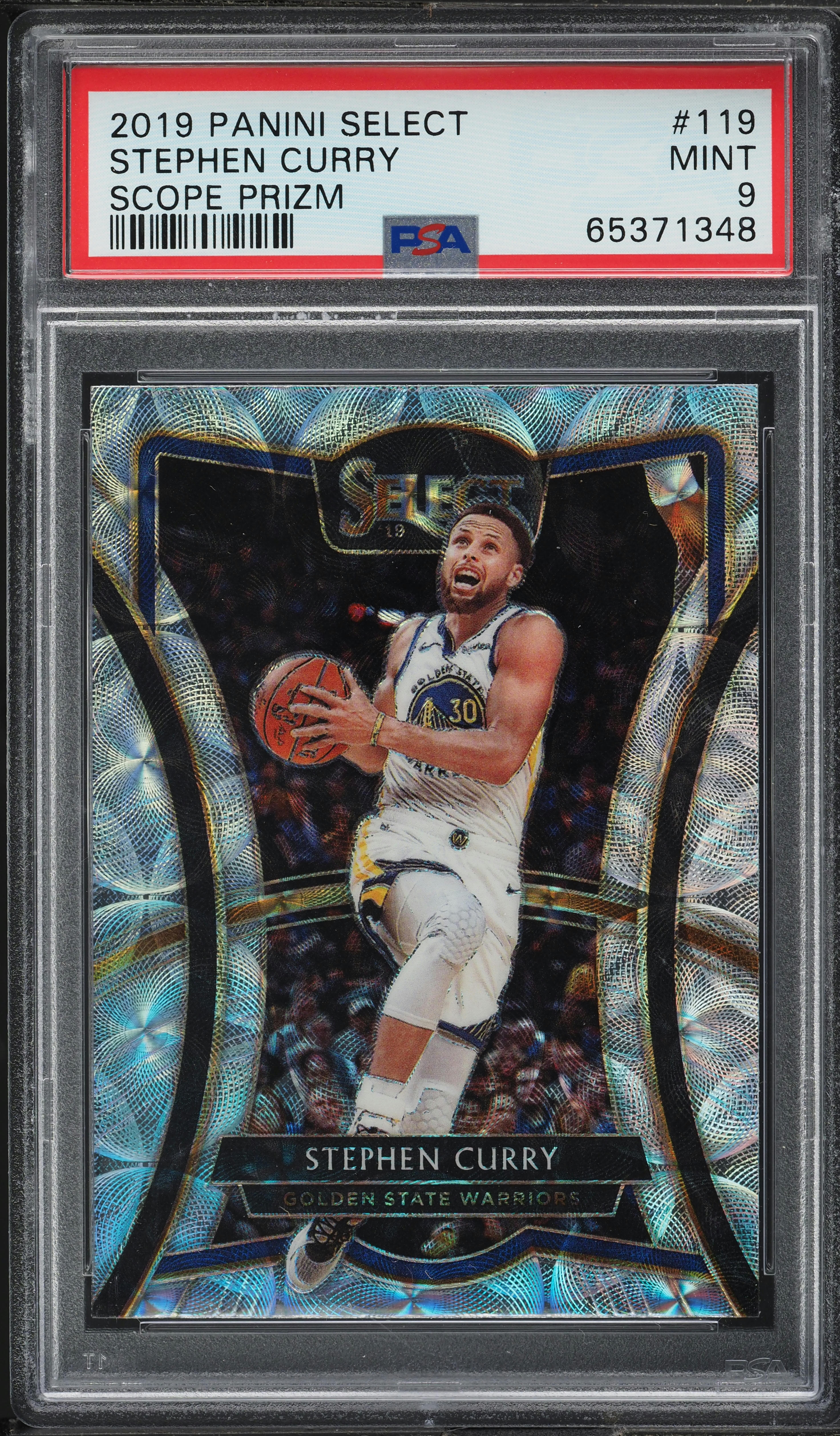 2019 Select Premier Level Scope Prizm Stephen Curry #119 PSA 9 MINT