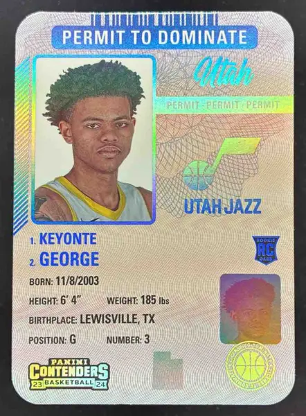 2023-24 Panini Contenders Permit to Dominate #2 Keyonte George RC