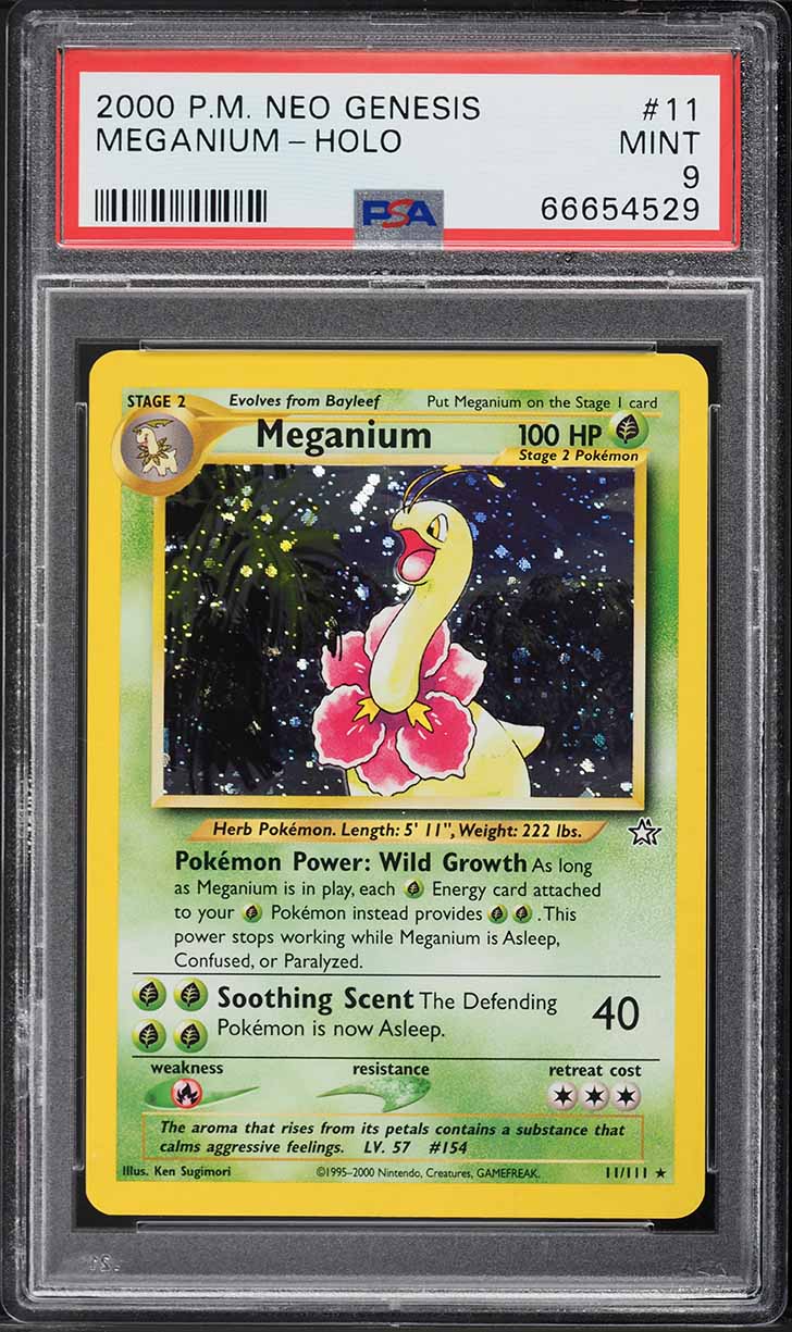 2000 Pokemon Neo Genesis Holo Meganium #11 PSA 9 MINT