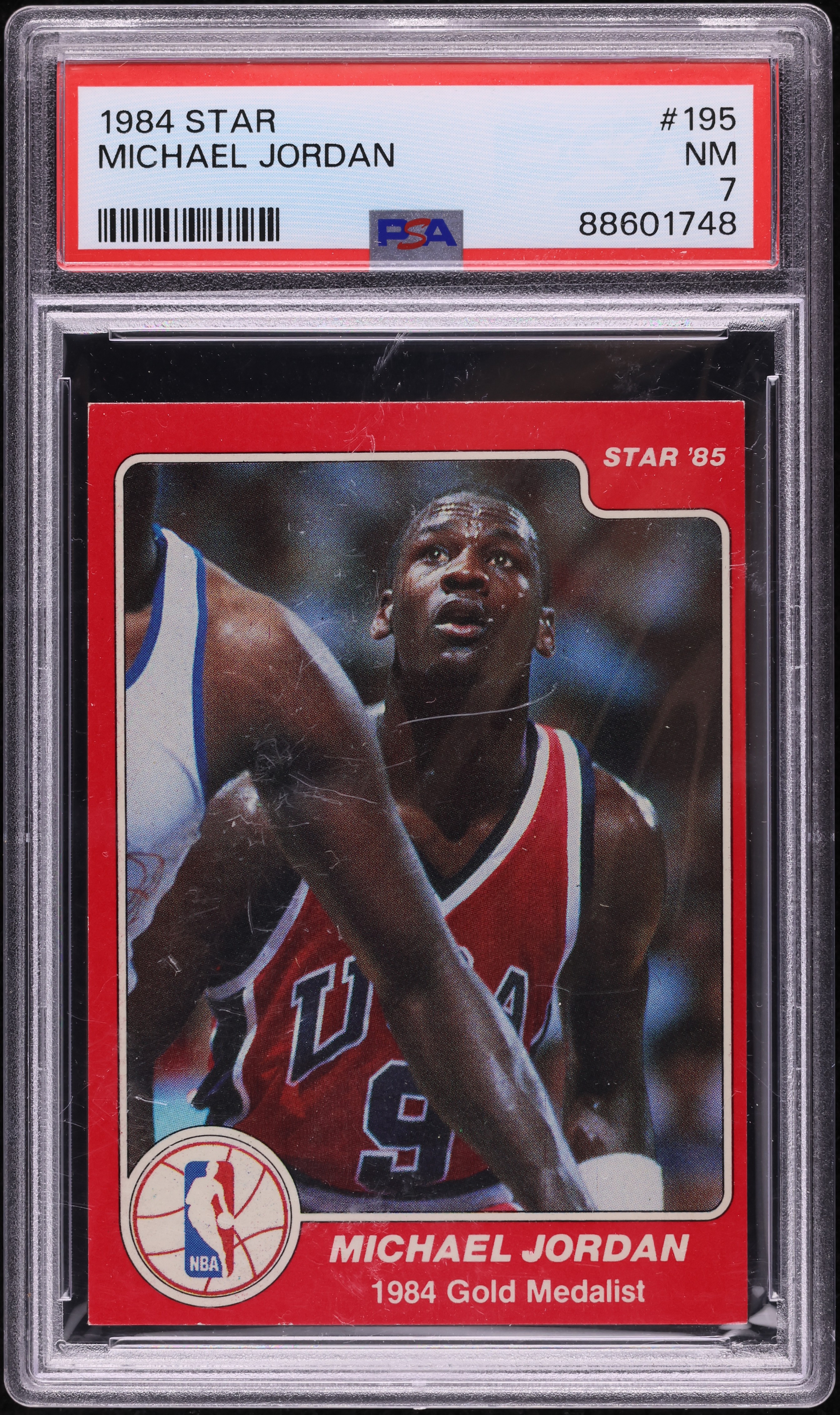 1984 Star Basketball Michael Jordan ROOKIE #195 PSA 7 NRMT