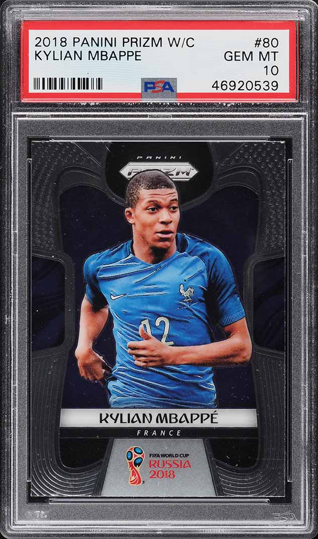 2018 Panini Prizm World Cup Kylian Mbappe ROOKIE RC #80 PSA 10 GEM MINT