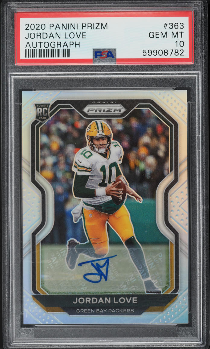 2020 Panini Prizm Silver Jordan Love ROOKIE AUTO #363 PSA 10 GEM MINT