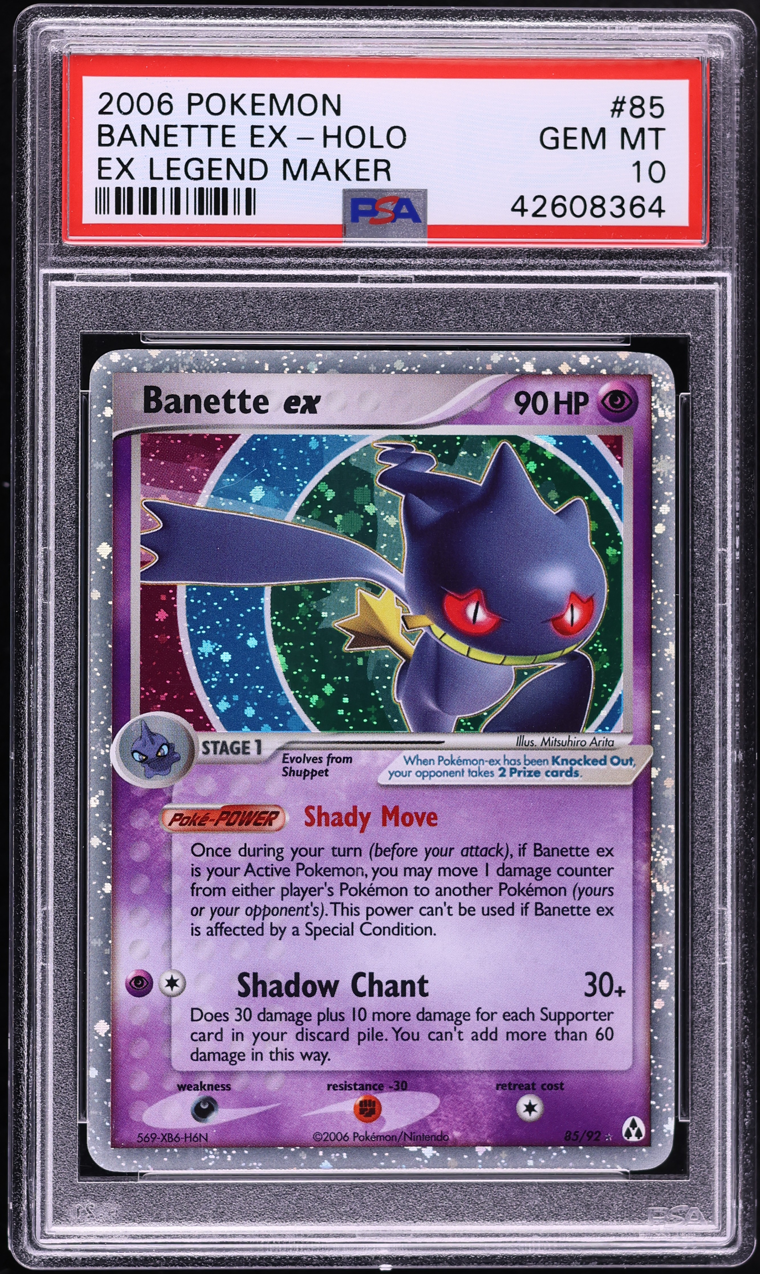 2006 Pokemon EX Legend Maker Holo Banette EX #85 PSA 10 GEM MINT