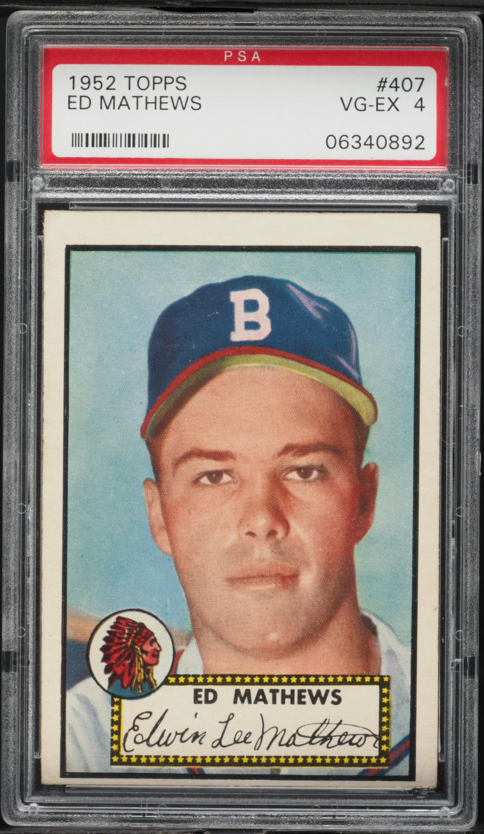1952 Topps Eddie Mathews ROOKIE #407 PSA 4 VGEX