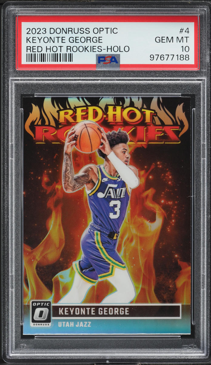 2023 Donruss Optic Red Hot Holo Keyonte George ROOKIE #4 PSA 10 GEM MINT