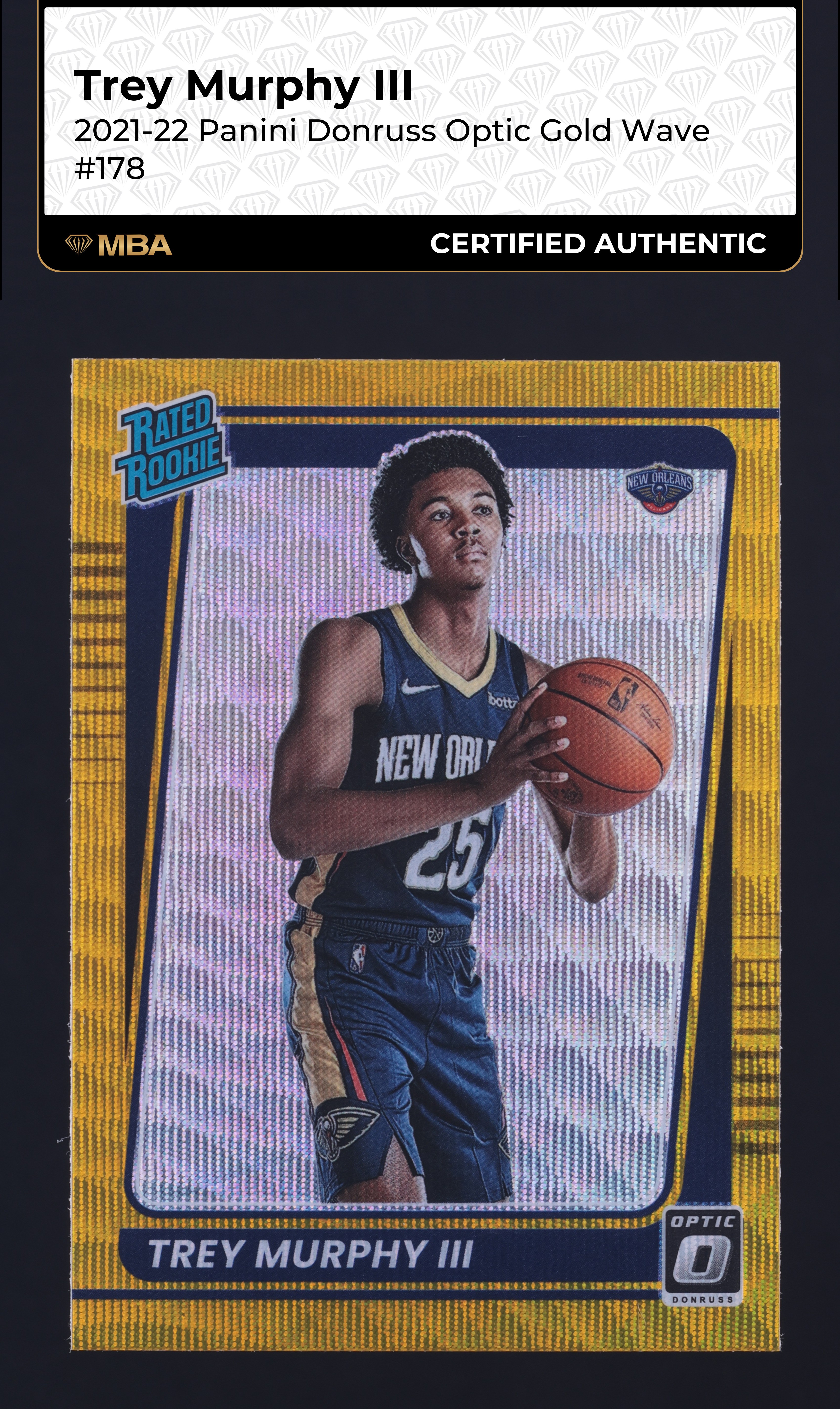 2021 Donruss Optic Gold Wave Trey Murphy III ROOKIE #178 MBA AUTH