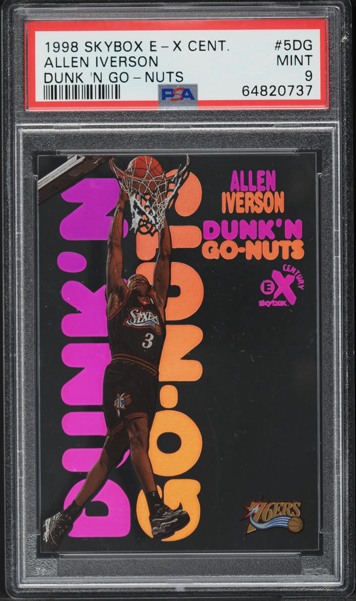 1998 Skybox E-X Century Dunk 'N Go-Nuts Allen Iverson #5DG PSA 9 MINT