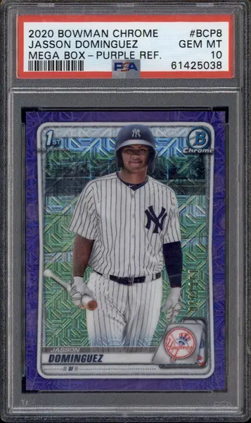 2020 Bowman Chrome Mega Box Purple Refractor #BCP-8 Jasson Dominguez /250 PSA 10