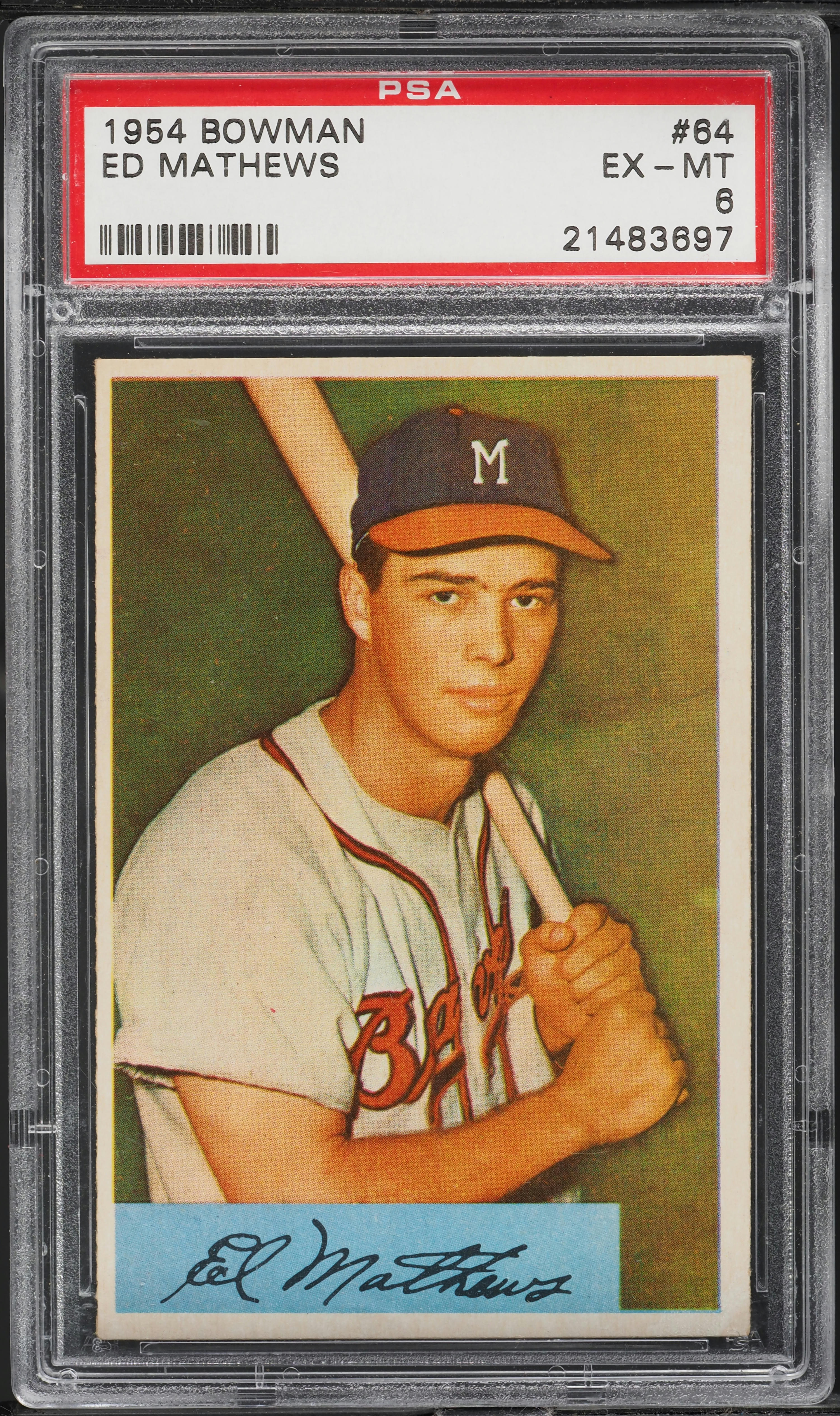 1954 Bowman Eddie Mathews #64 PSA 6 EXMT