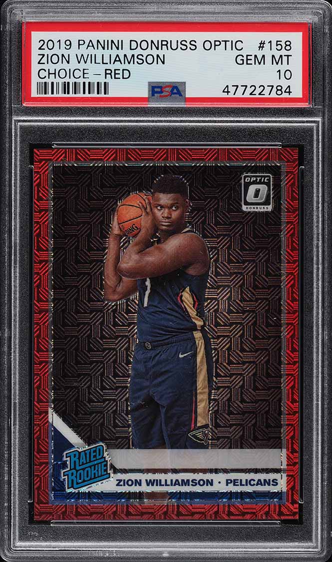 2019 Donruss Optic Choice Red Zion Williamson ROOKIE RC /88 #158 PSA 10 GEM MINT