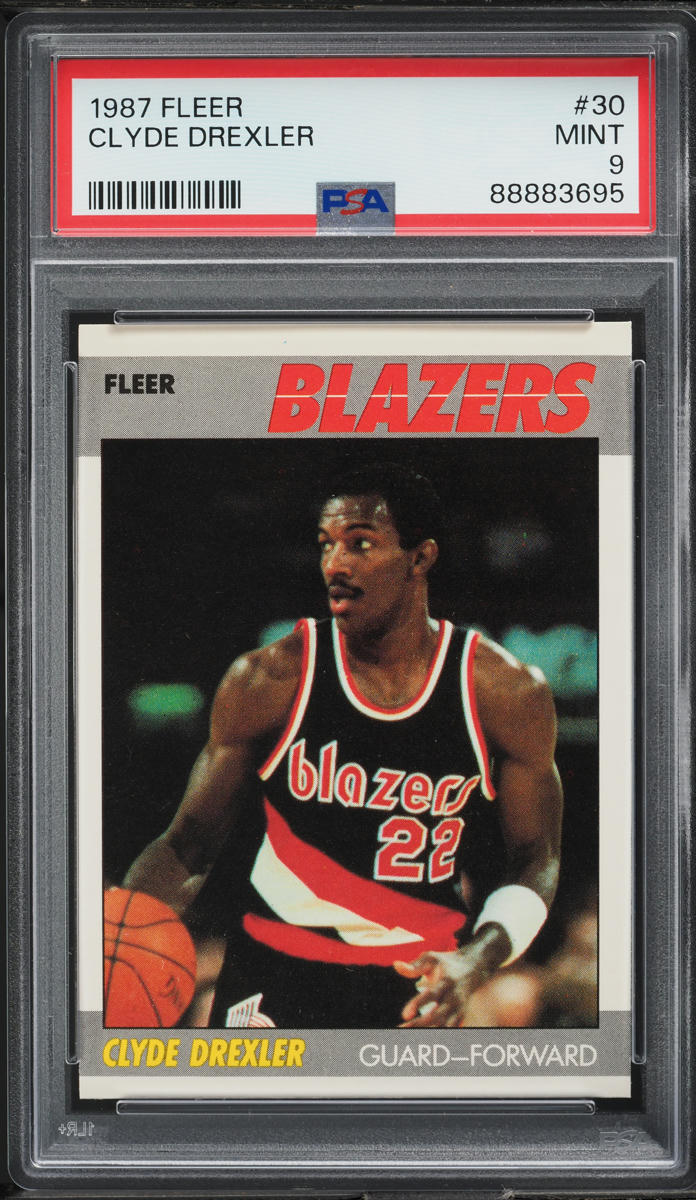 1987 Fleer Basketball Clyde Drexler #30 PSA 9 MINT