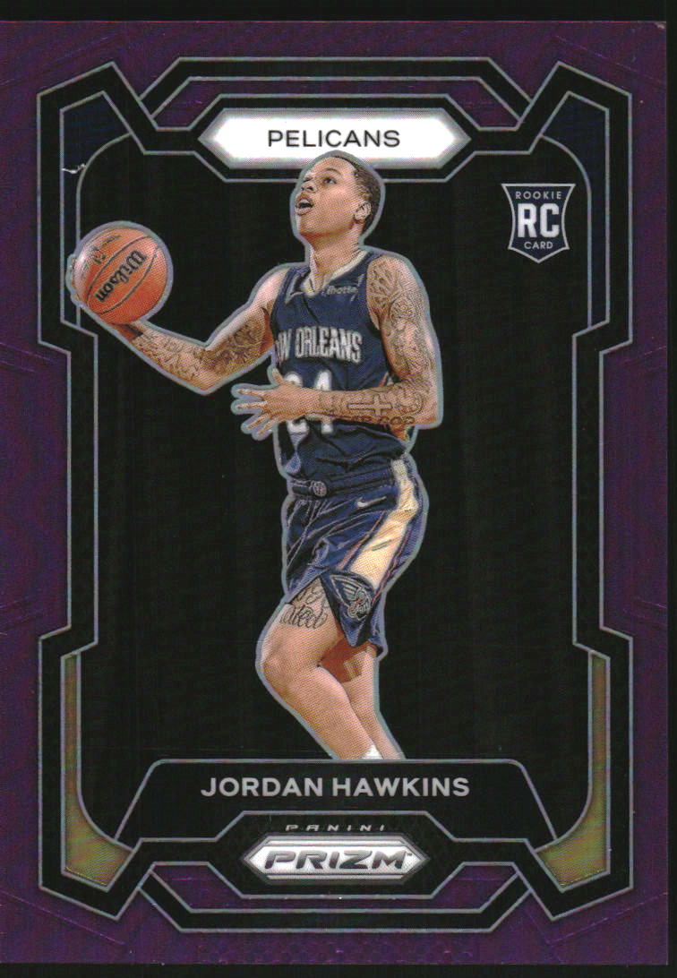 2023-24 Panini Prizm Prizms Purple #130 Jordan Hawkins RC Rookie /99