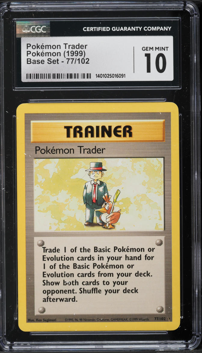 1999 Pokemon Base Set Pokemon Trader #77 CGC 10 GEM MINT