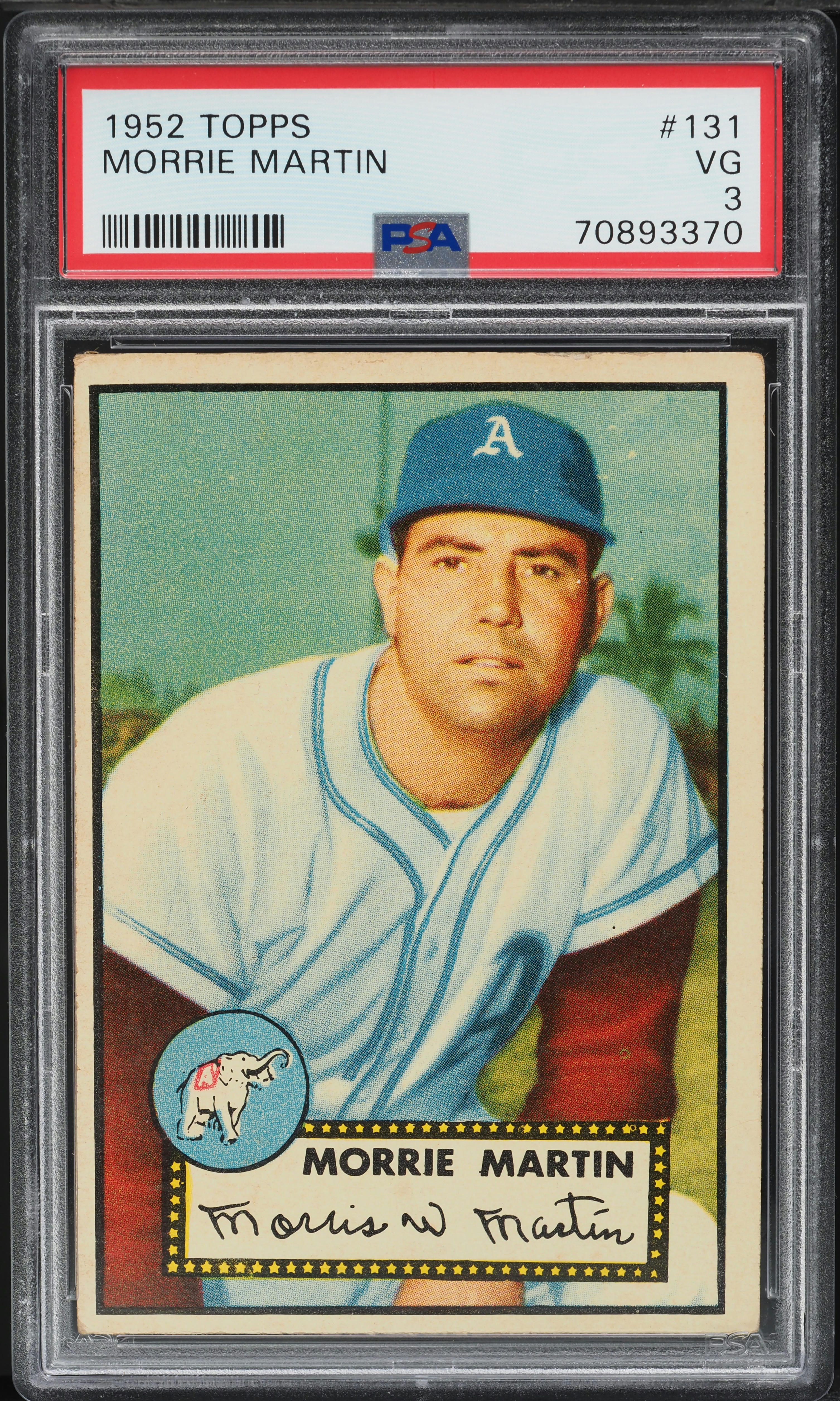 1952 Topps Morrie Martin #131 PSA 3 VG