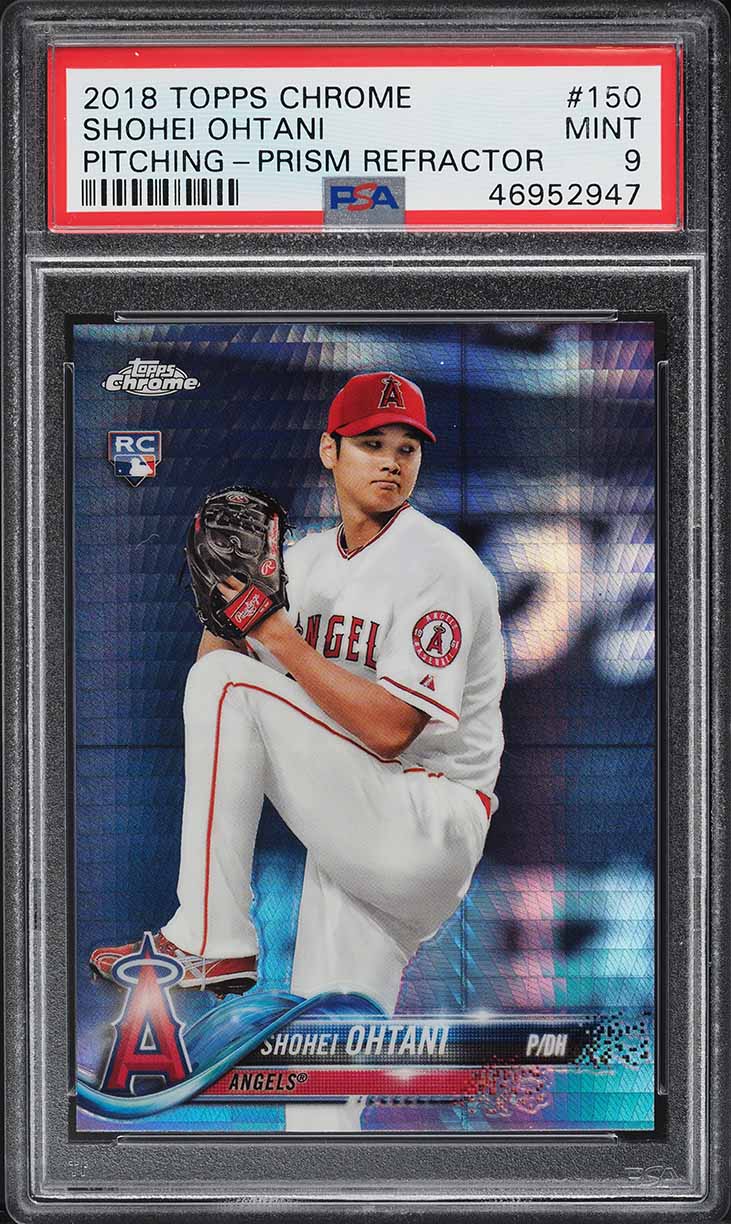2018 Topps Chrome Prism Refractor Shohei Ohtani ROOKIE #150 PSA 9 MINT