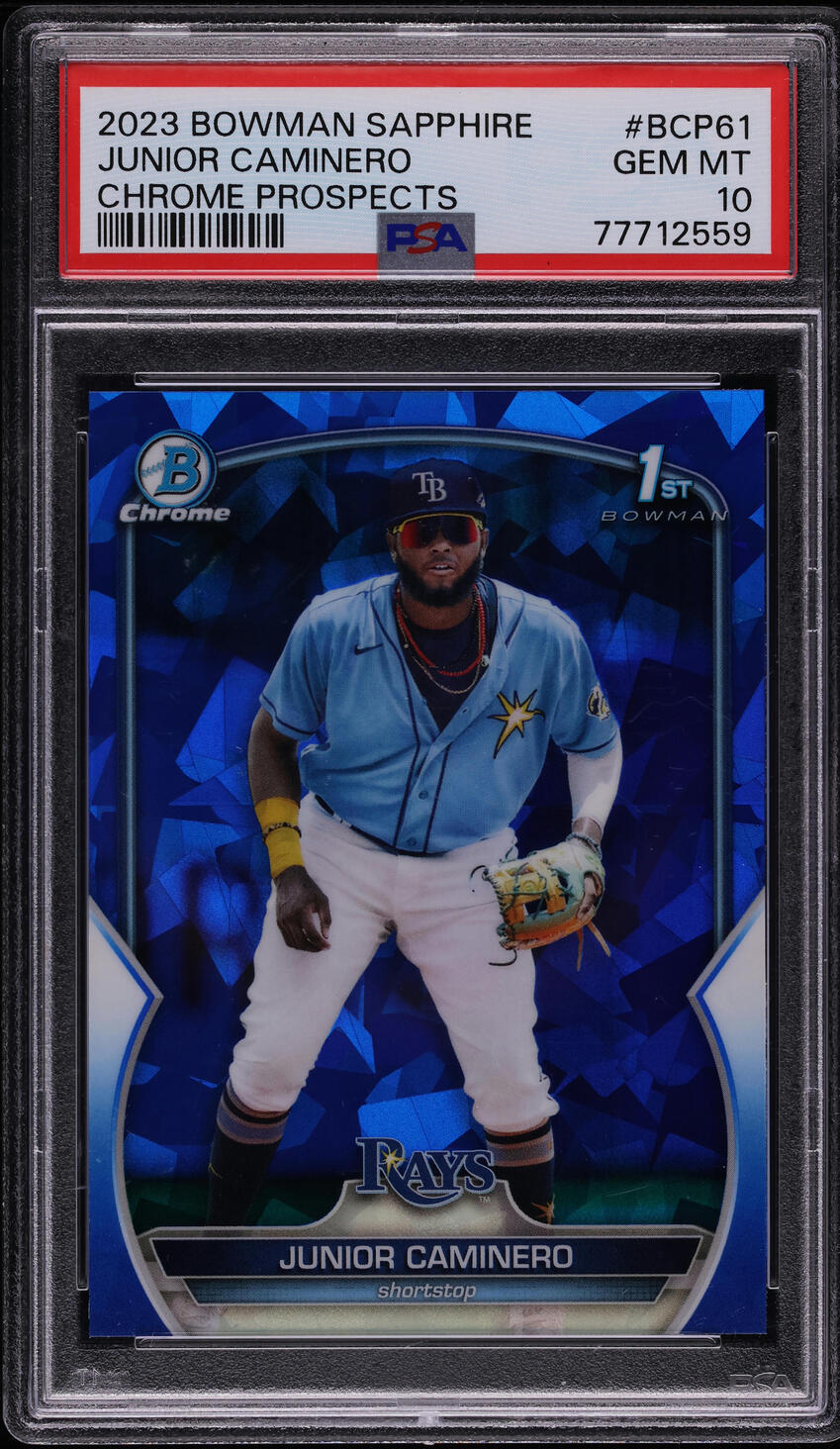 2023 Bowman Chrome Sapphire Edition Junior Caminero ROOKIE #BCP-61 PSA 10 GEM