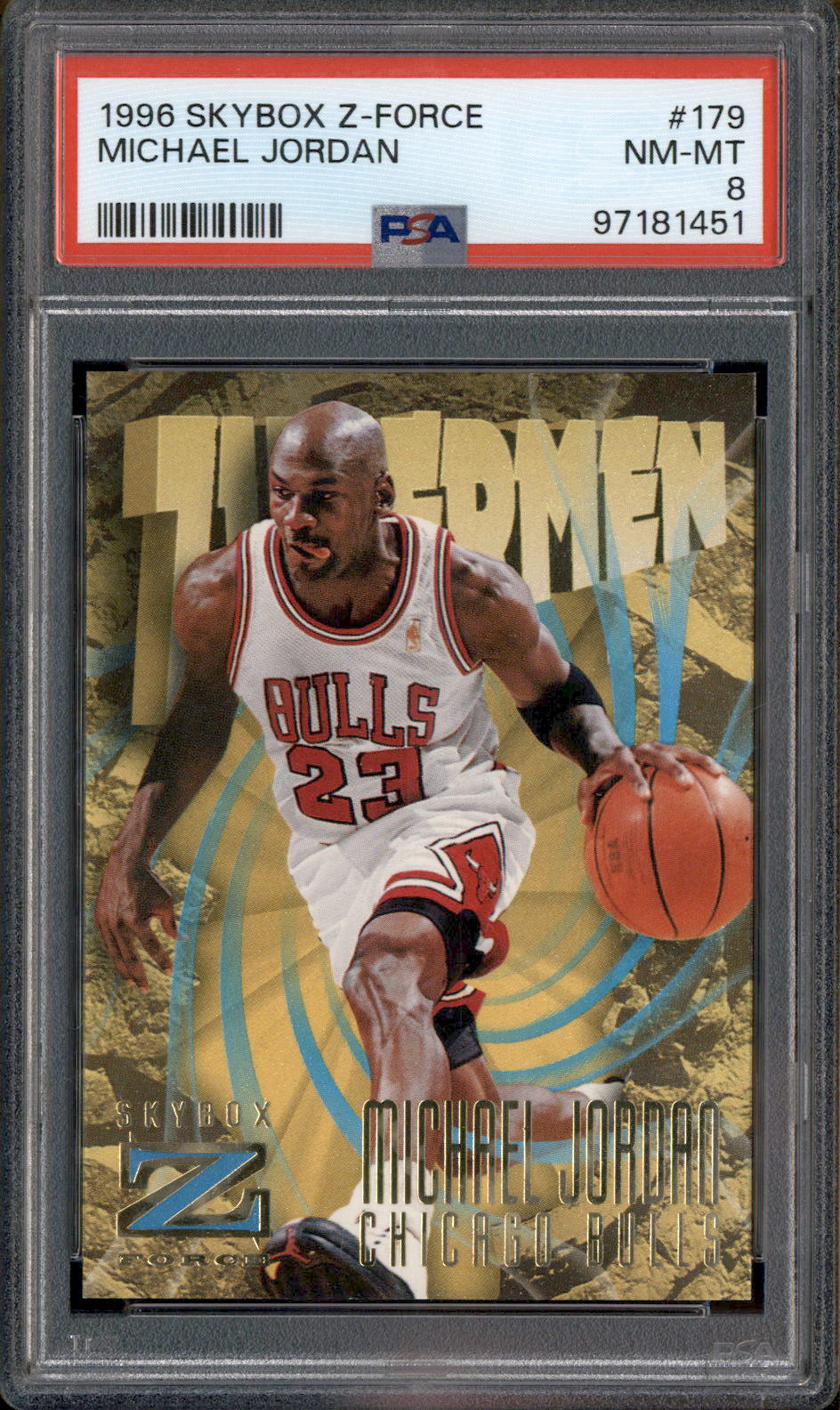 1996 Skybox Z-Force #179 Michael Jordan PSA 8