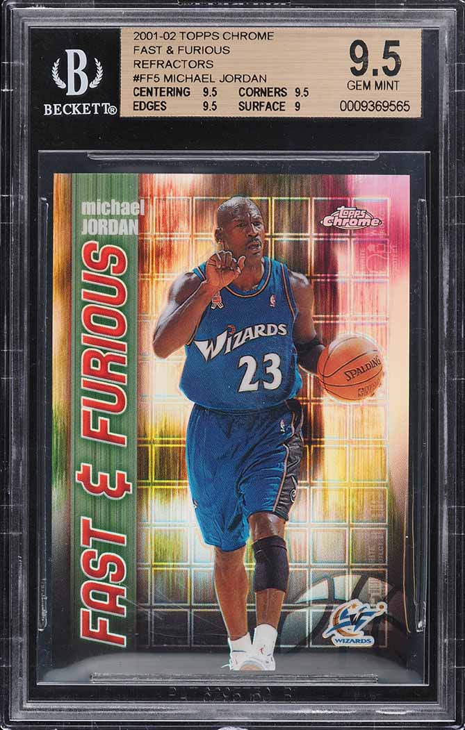 2001 Topps Chrome Fast And Furious Refractor Michael Jordan #FF5 BGS 9.5 GEM