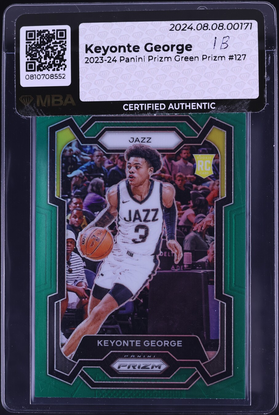 2023 Panini Prizm Green Keyonte George ROOKIE #127 MBA AUTH