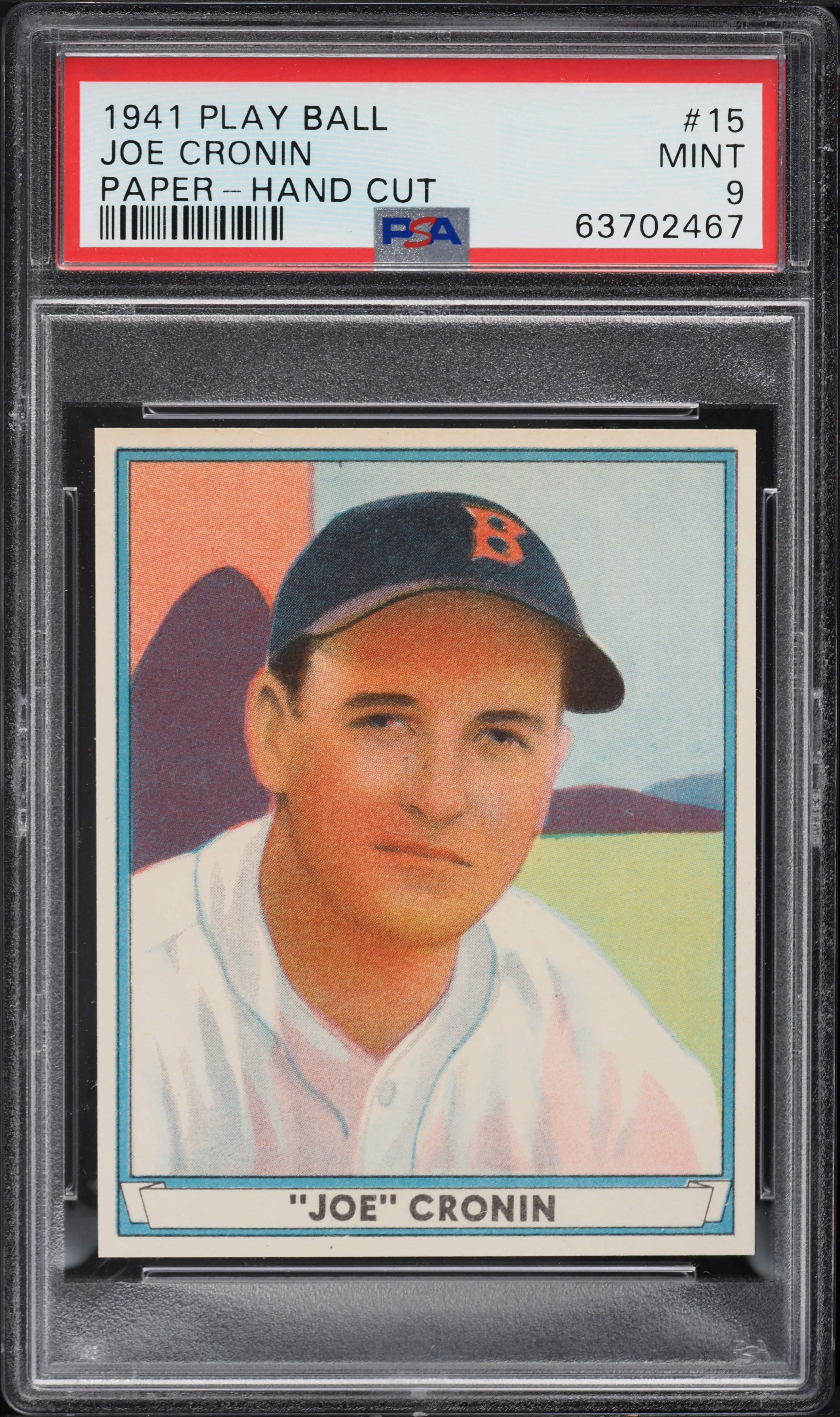 1941 Play Ball Paper Joe Cronin #15 PSA 9 MINT