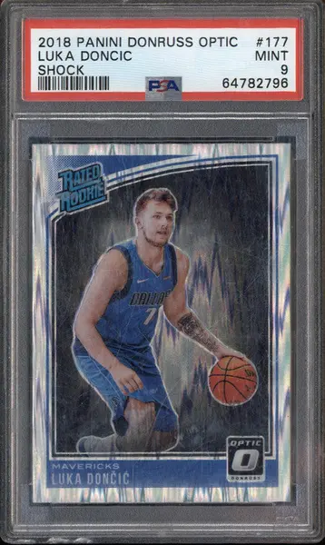 2018-19 Panini Donruss Optic Shock #177 Luka Doncic RC PSA 9