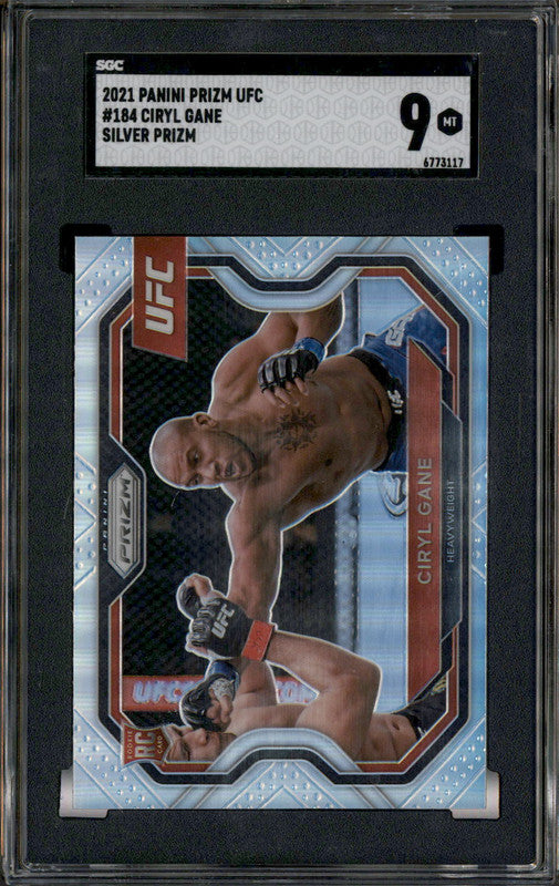 2021 Panini Prizm UFC Silver Prizm #184 Ciryl Gane RC Rookie SGC 9