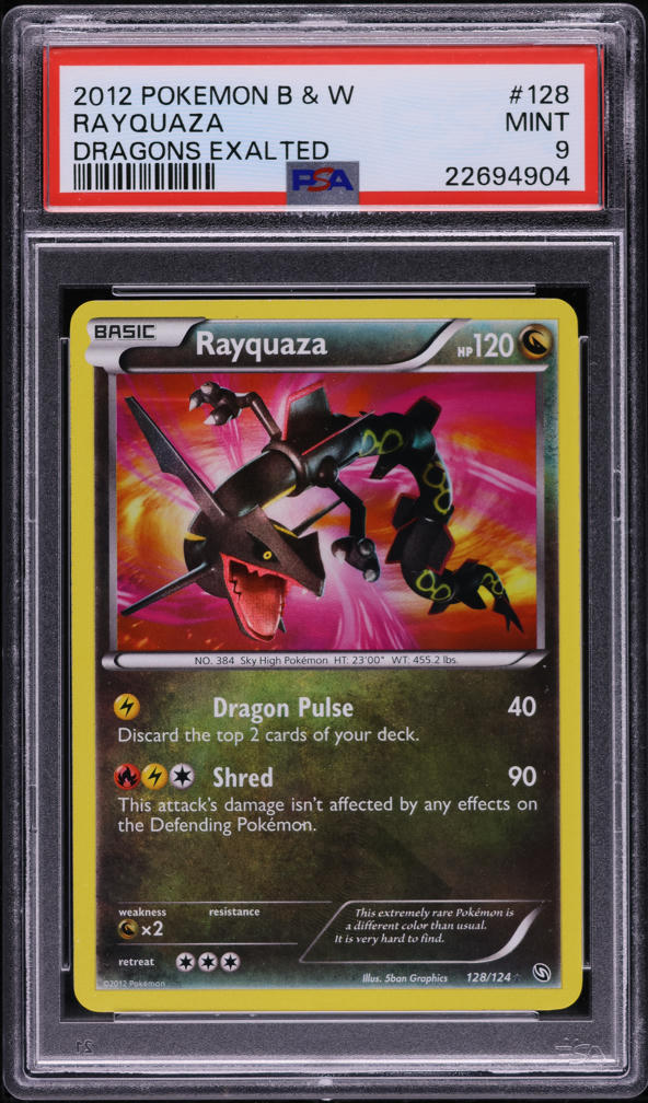2012 Pokemon Black & White Dragons Exalted Holo Rayquaza #128 PSA 9 MINT