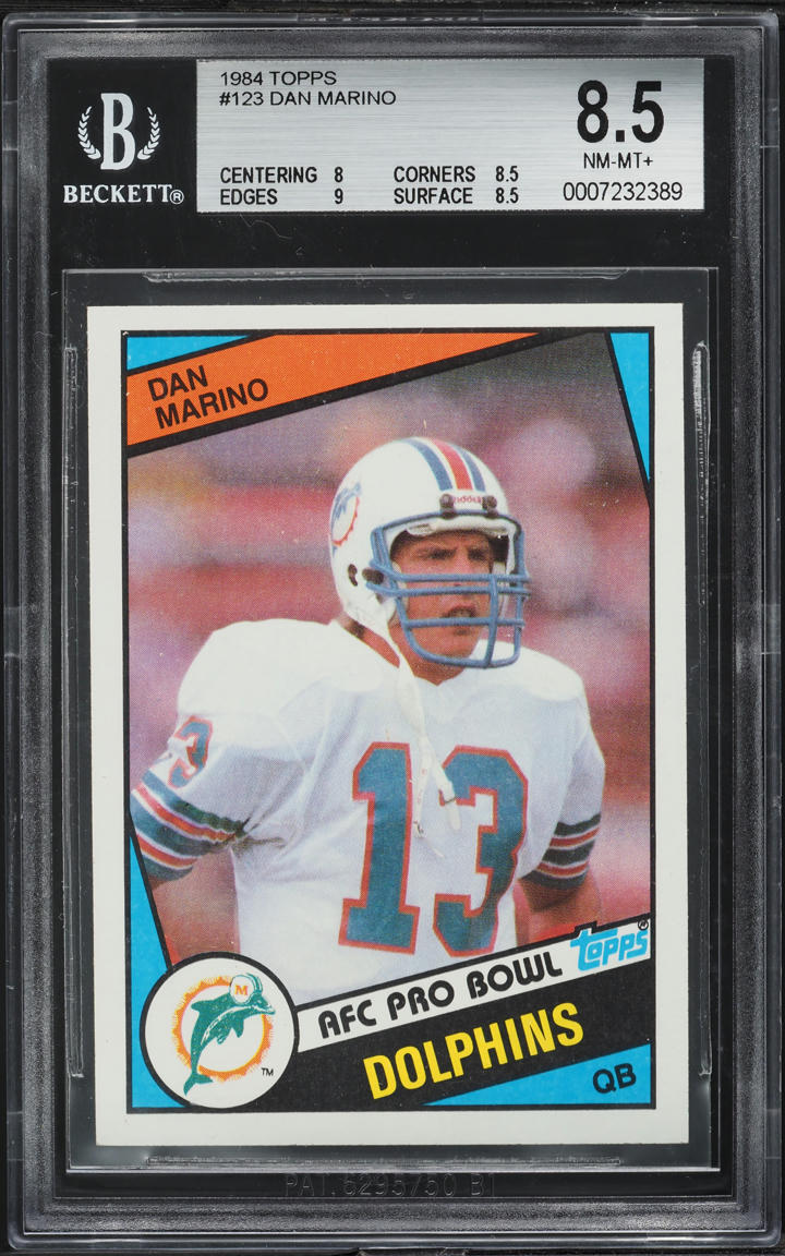 1984 Topps Football Dan Marino ROOKIE #123 BGS 8.5 NM-MT+