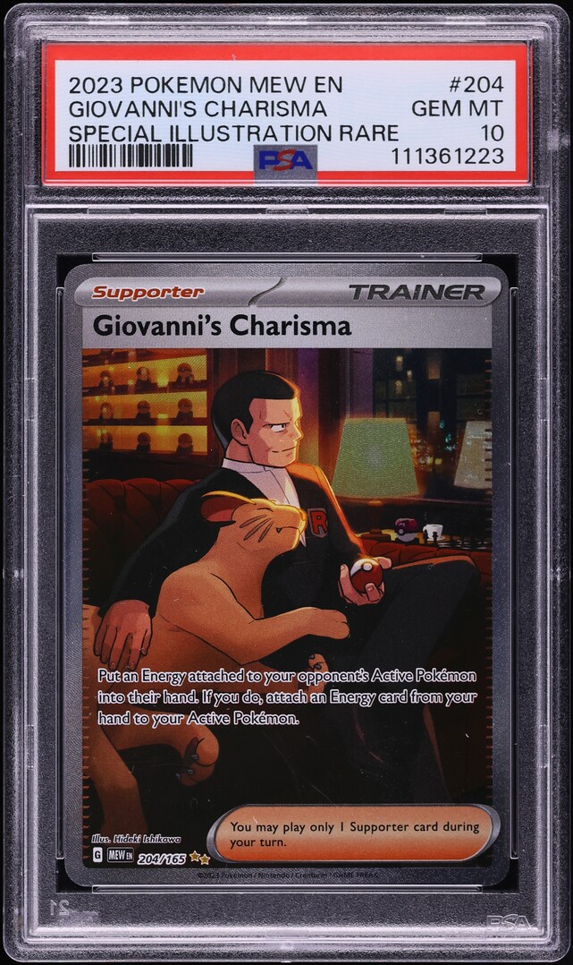 2023 Pokemon Scarlet & Violet 151 SIR Giovanni's Charisma #204 PSA 10 GEM MINT