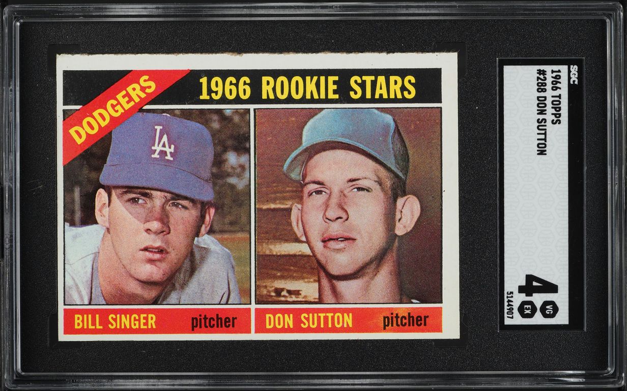 1966 Topps Bill Singer & Don Sutton ROOKIE #288 SGC 4 VGEX
