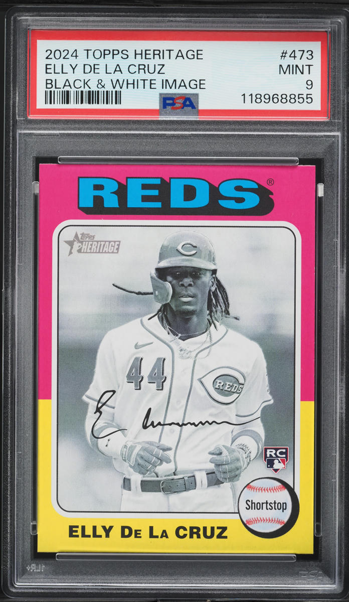 2024 Topps Heritage Black & White Image Elly De La Cruz ROOKIE #473 PSA 9 MINT