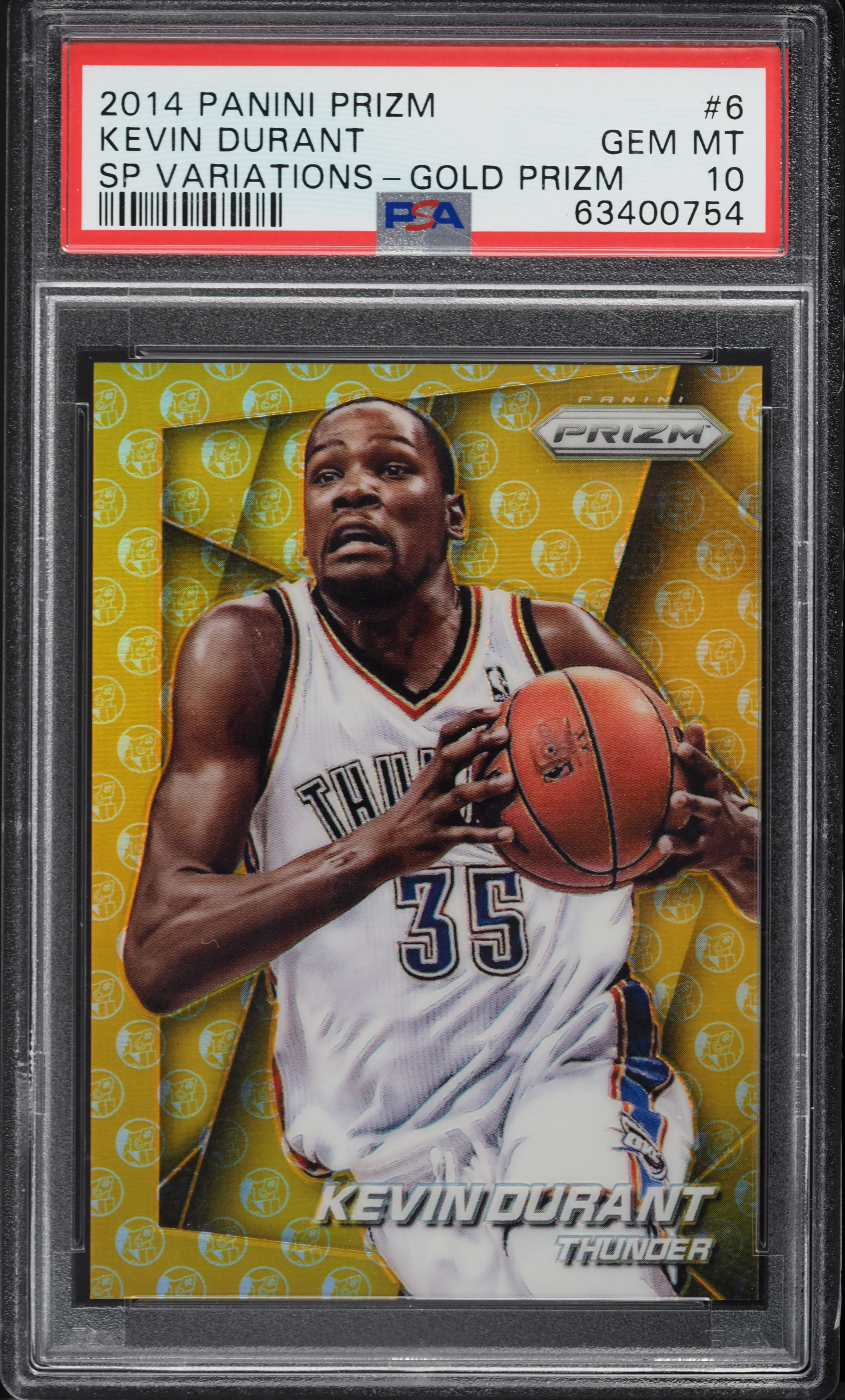 2014 Panini Prizm Variations Gold Kevin Durant SP /10 #6 PSA 10 GEM MINT