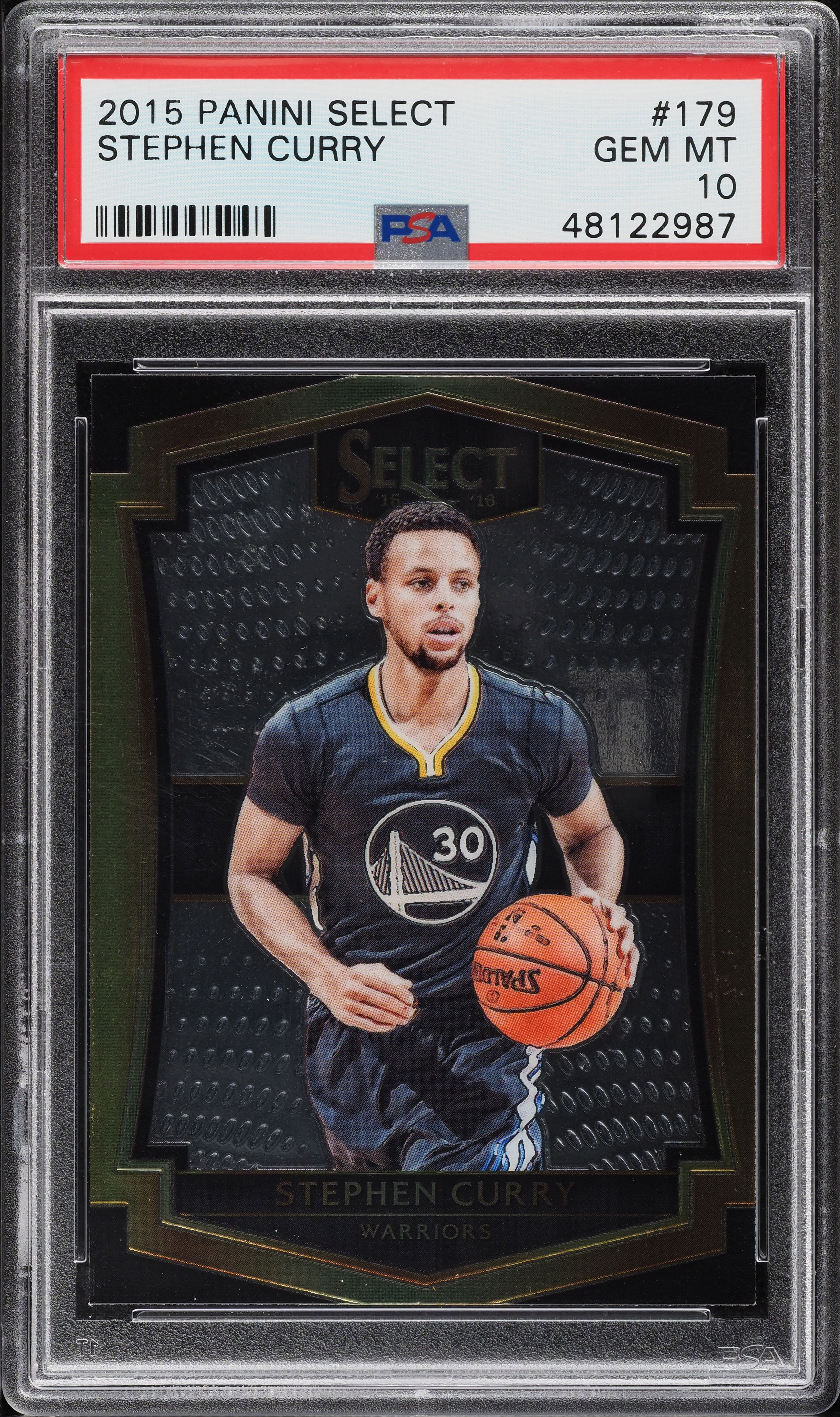 2015 Select Premier Level Stephen Curry #179 PSA 10 GEM MINT