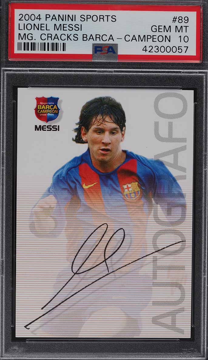 2004 Panini Sports Mega Cracks Barca Lionel Messi ROOKIE RC #89 PSA 10 GEM