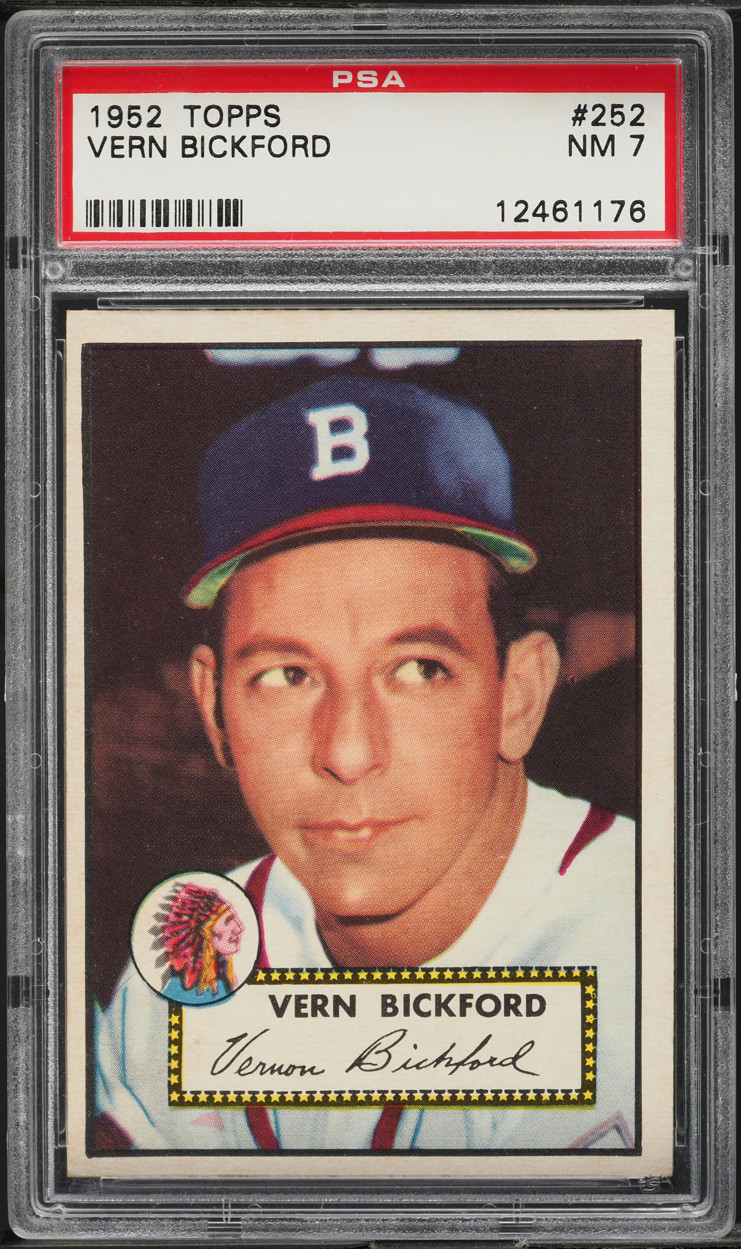 1952 Topps Vern Bickford #252 PSA 7 NRMT