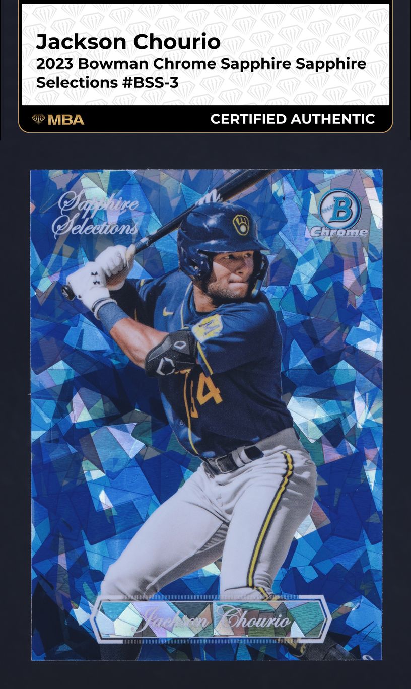 Jackson Chourio #BSS-3 2023 Bowman Chrome Sapphire Edition Baseball Selections