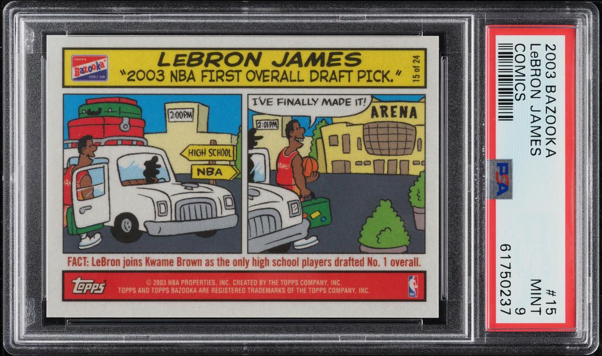 2003 Bazooka Comics LeBron James ROOKIE #15 PSA 9 MINT