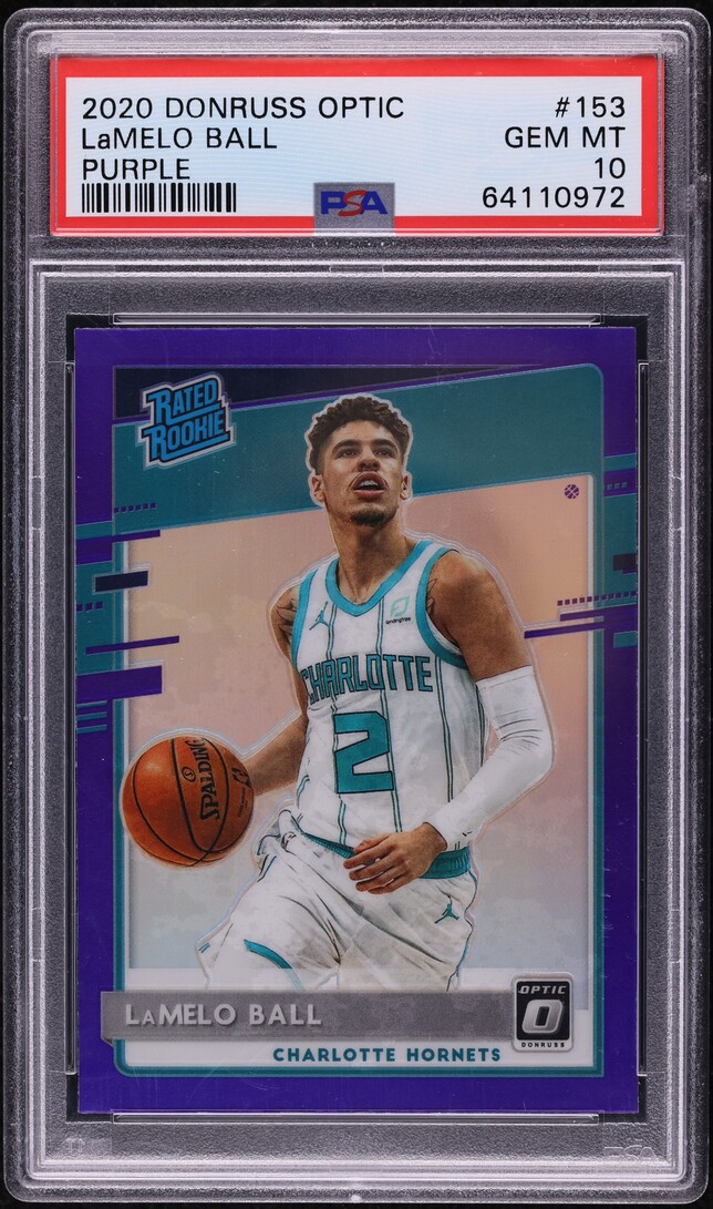 2020 Donruss Optic Purple LaMelo Ball ROOKIE #153 PSA 10 GEM MINT