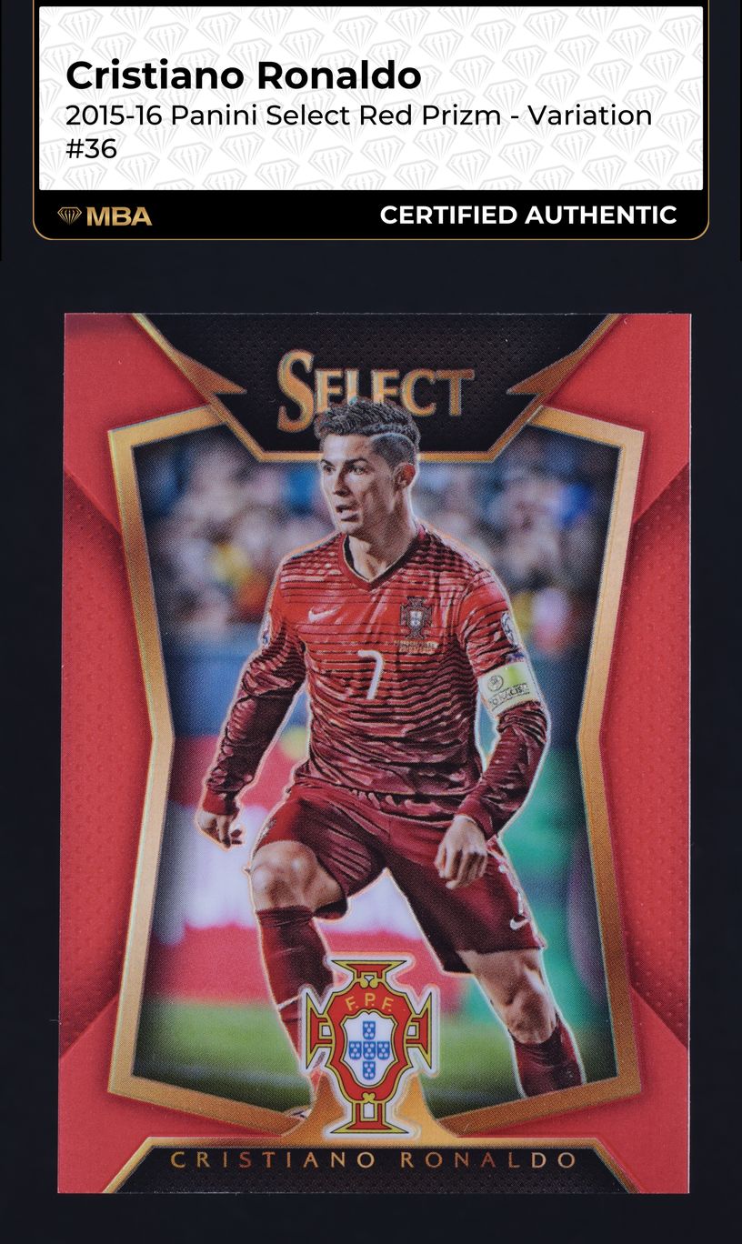 2015 Select Red Prizm Variation Cristiano Ronaldo /199 #36 MBA AUTH