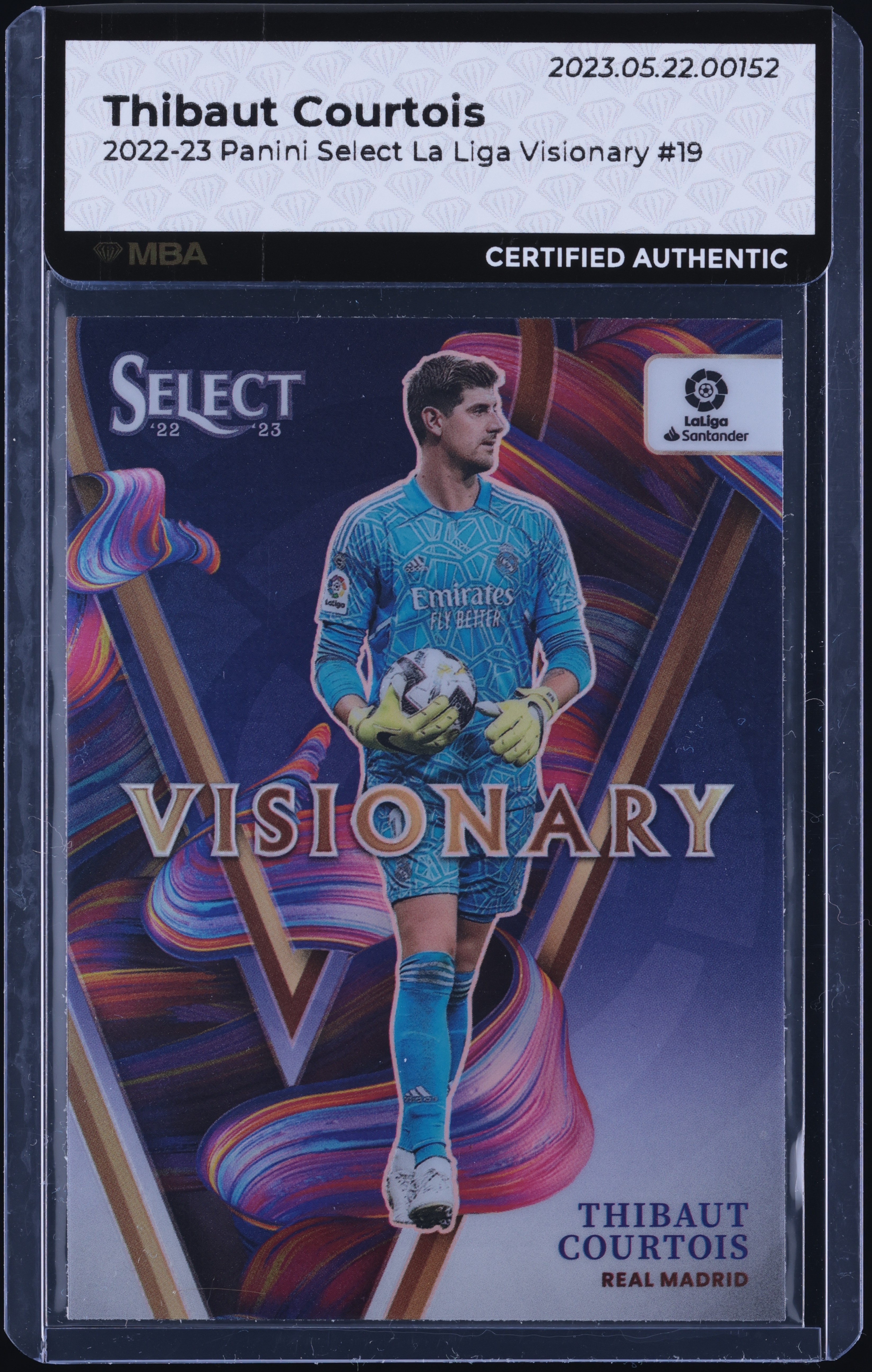 2022 Select La Liga Visionary Thibaut Courtois #19 MBA AUTH