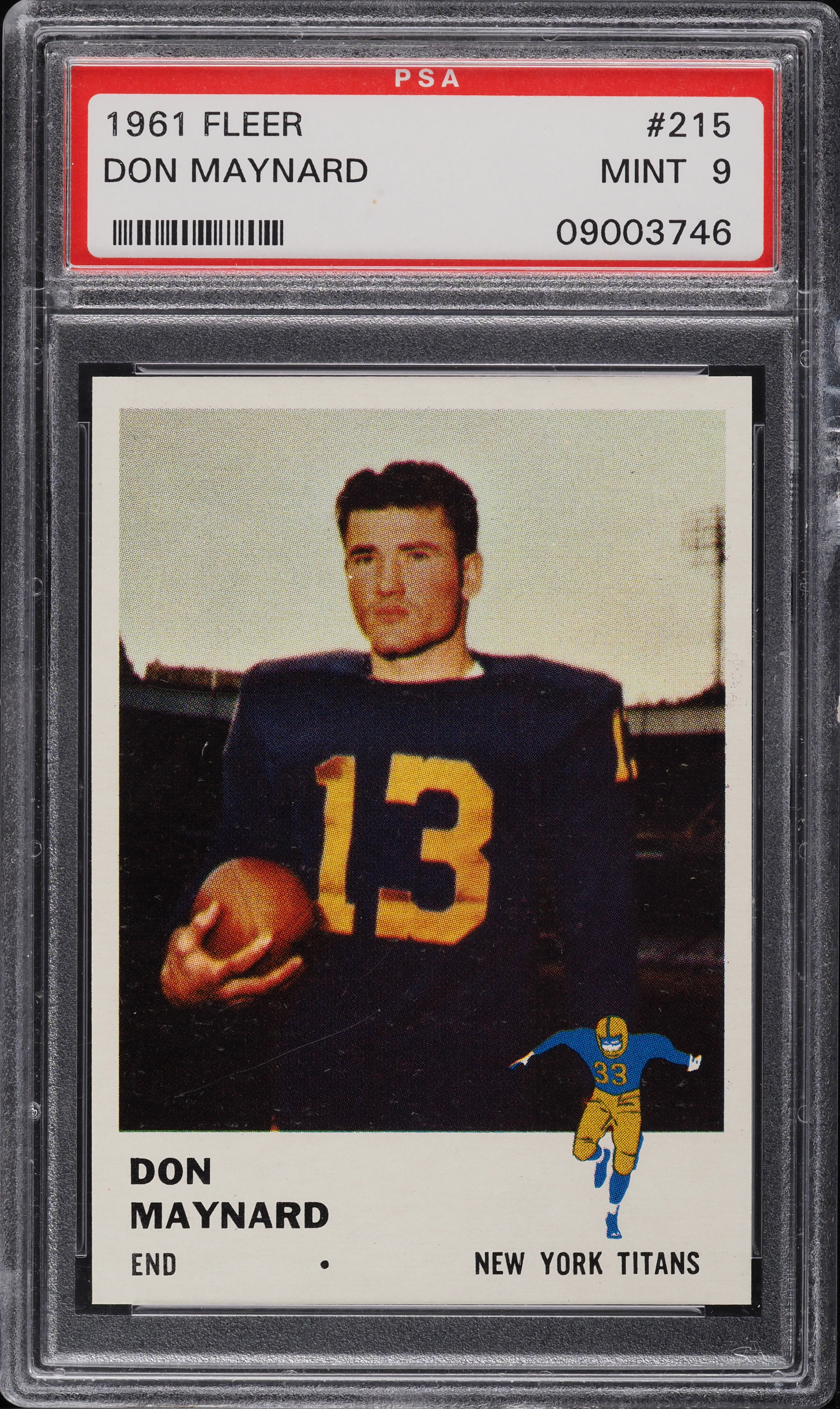 1961 Fleer Don Maynard ROOKIE RC #215 PSA 9 MINT