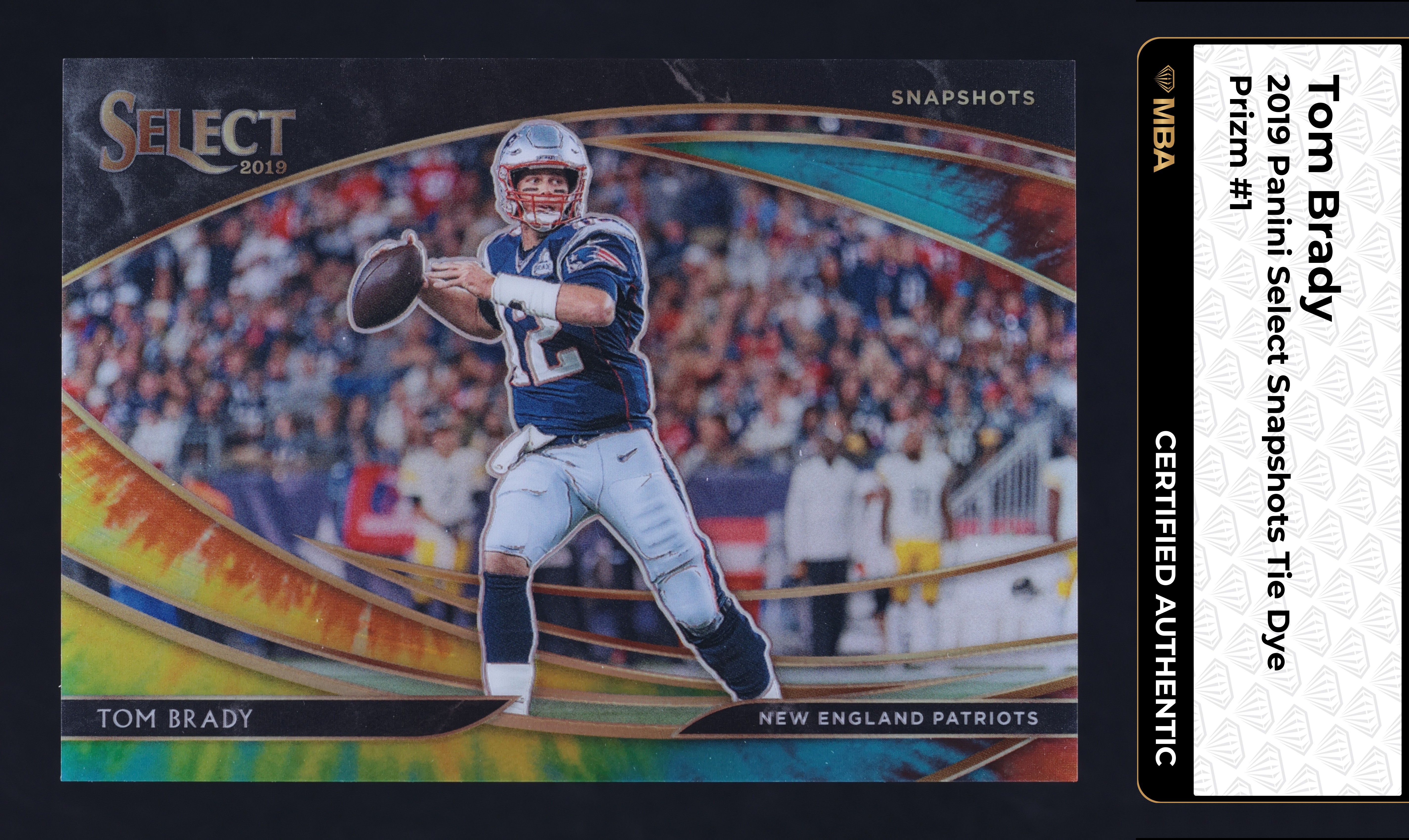 2019 Select Snapshots Tie-Dye Prizm Tom Brady /25 #1 MBA AUTH