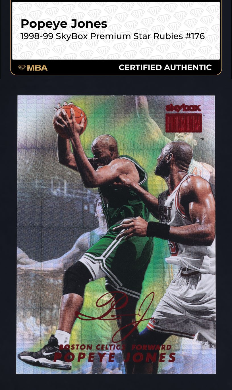1998 Skybox Premium Star Rubies Popeye Jones /50 #176 MBA AUTH