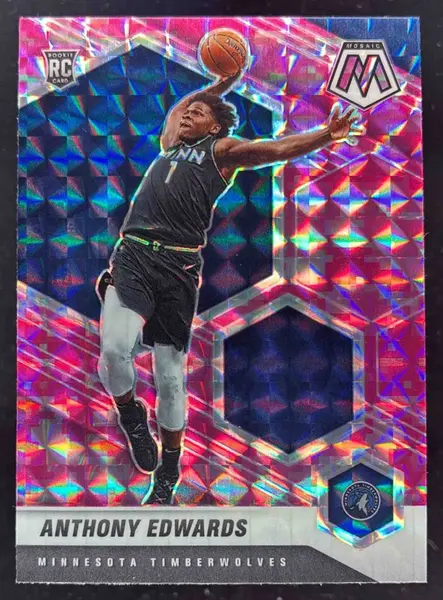 2020-21 Panini Mosaic Camo Pink #201 Anthony Edwards RC