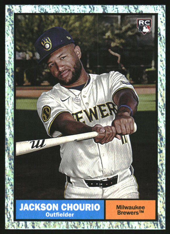 2024 Topps Archives Aqua Sparkle Foilboard #44 Jackson Chourio RC /75