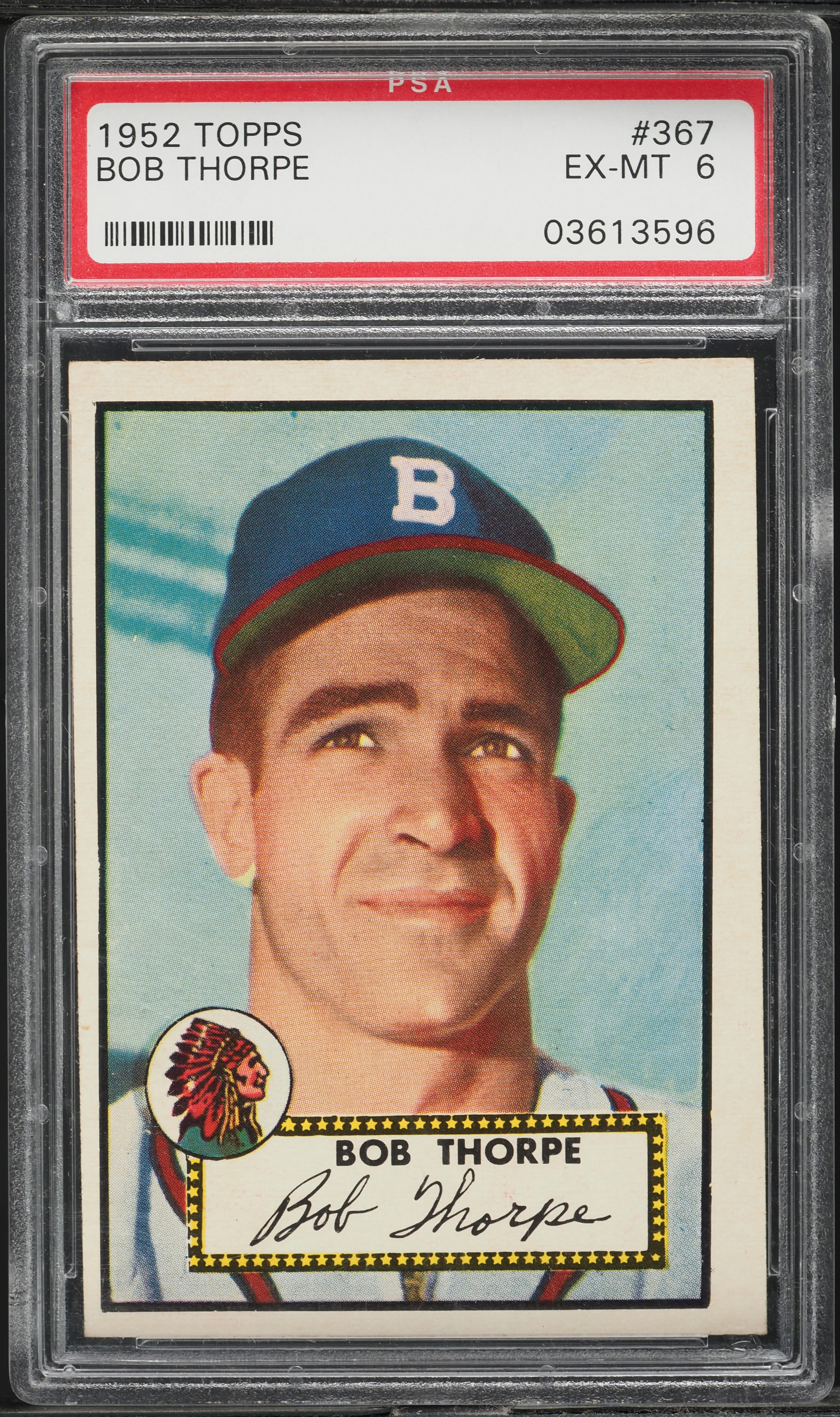 1952 Topps Bob Thorpe #367 PSA 6 EXMT
