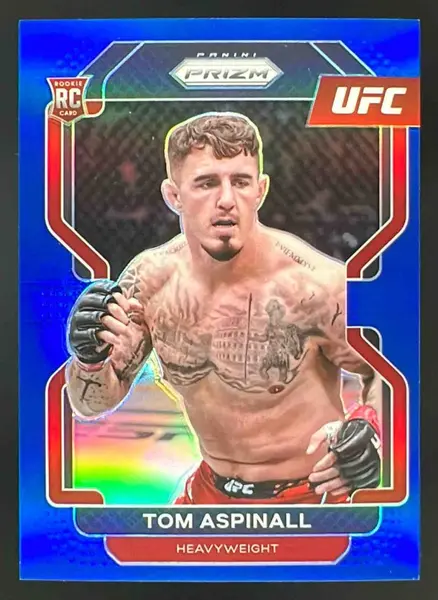 2022 Panini Prizm UFC Blue Prizms #134 Tom Aspinall RC /199
