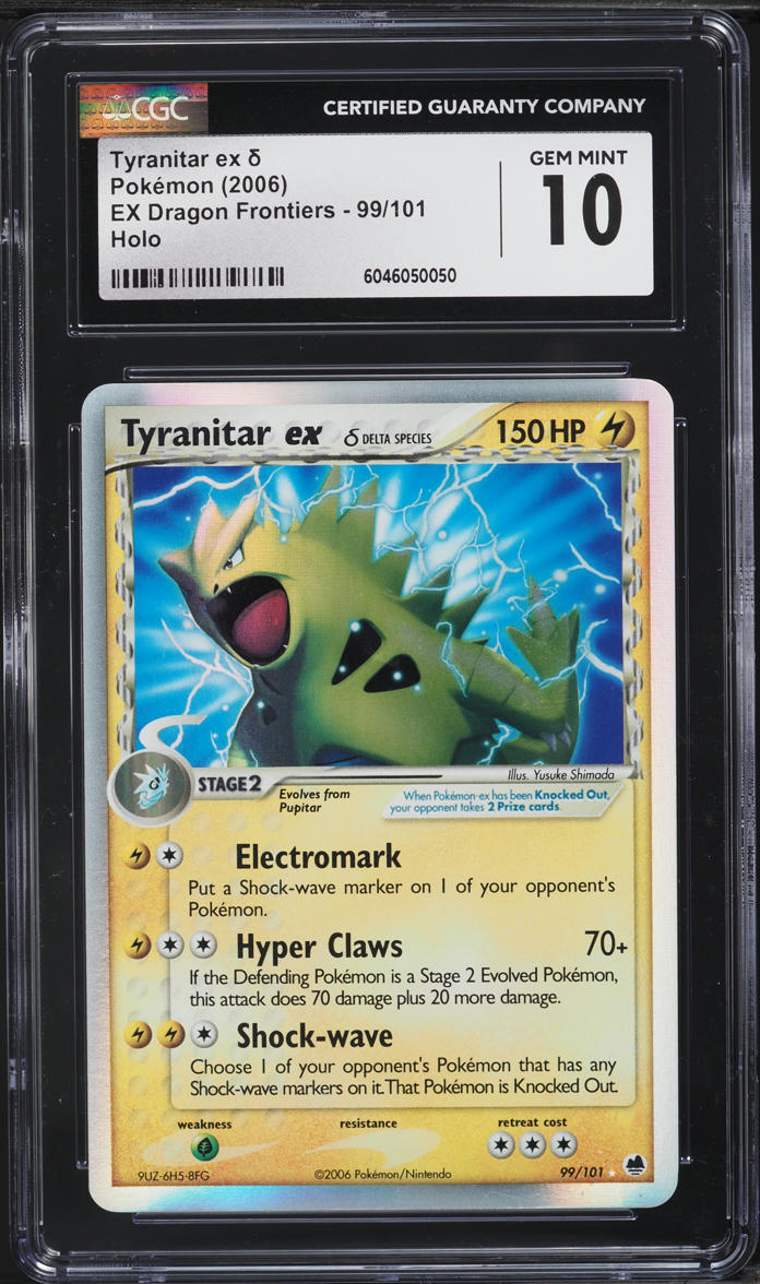 2006 Pokemon EX Dragon Frontiers Holo Tyranitar ex #99 CGC 10 GEM MINT